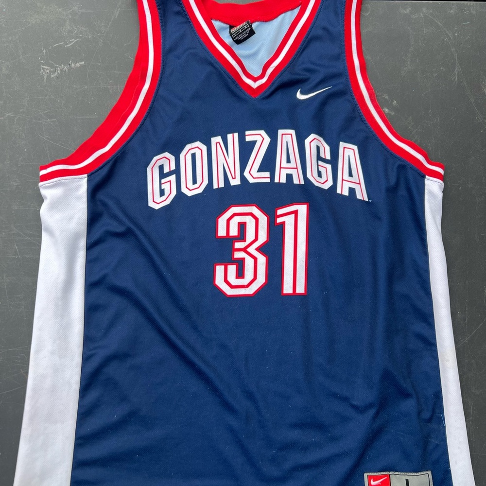 Nike Gonzaga #31 Navy Blue & Red Basketball Jersey